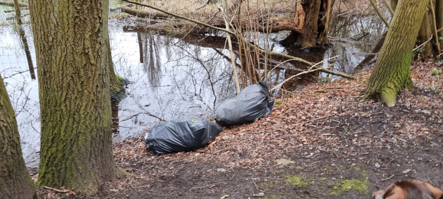 Vuilzakken in de Rozebroeken